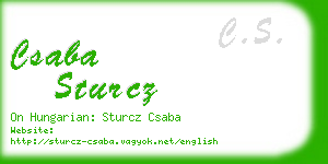 csaba sturcz business card